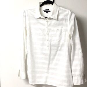 Tommy Hilfiger 100% cotton, white on white stripe top size M